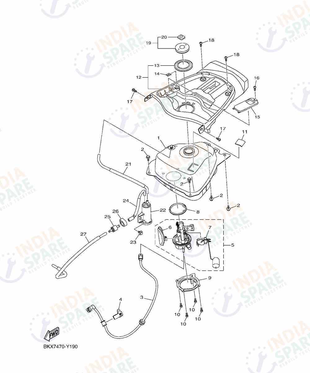 YAMAHA BKXM RAYZR 125CC Series FUEL TANK